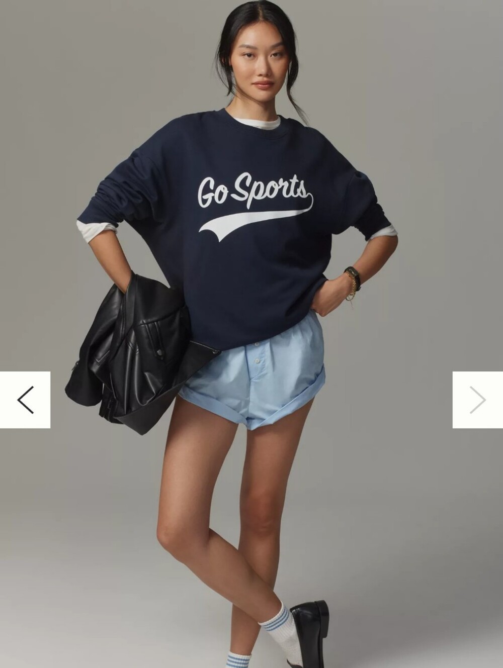 Favorite Daughter Go Sports Sweatshirt Navy Small